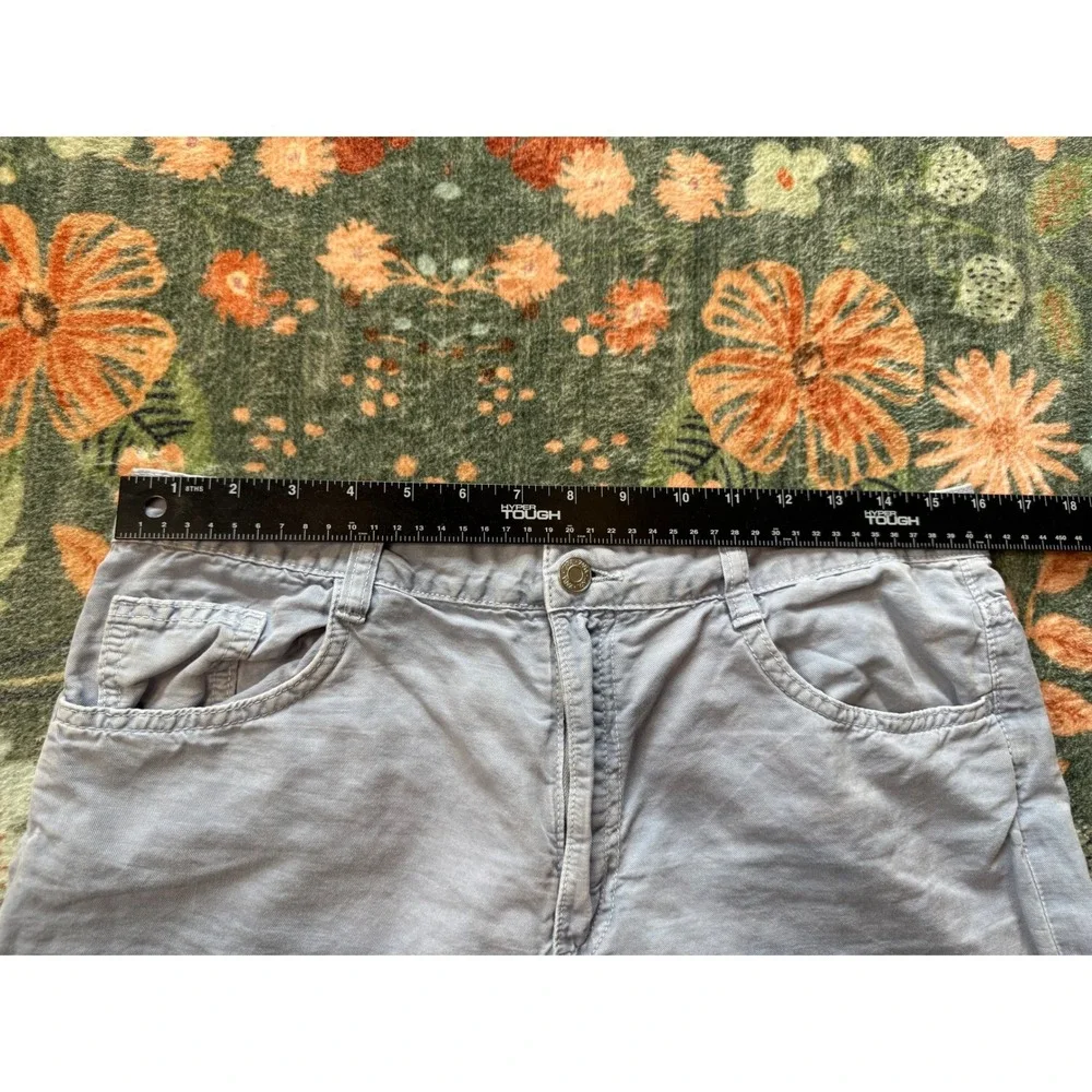 Zara Women Light Blue Linen Cotton Blend Wide‎ Leg Pants Size 8 5520/26/400